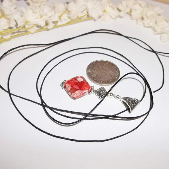 Red MOP Necklace Adjustable Length Beaded NWT 4803 - Picture 5 of 9